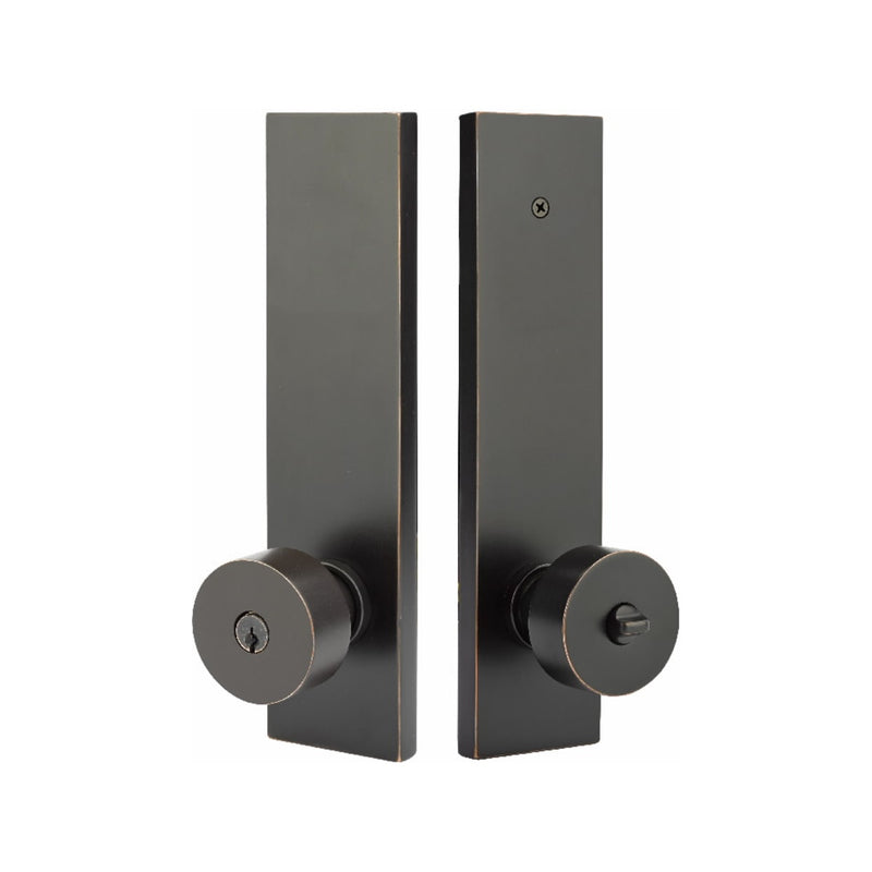 Emtek Modern Rectangular Single Point Lock with Helios Lever