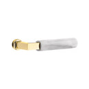 Emtek Dummy Brisbane Mortise Handleset with Select L-Square White Marble Lever